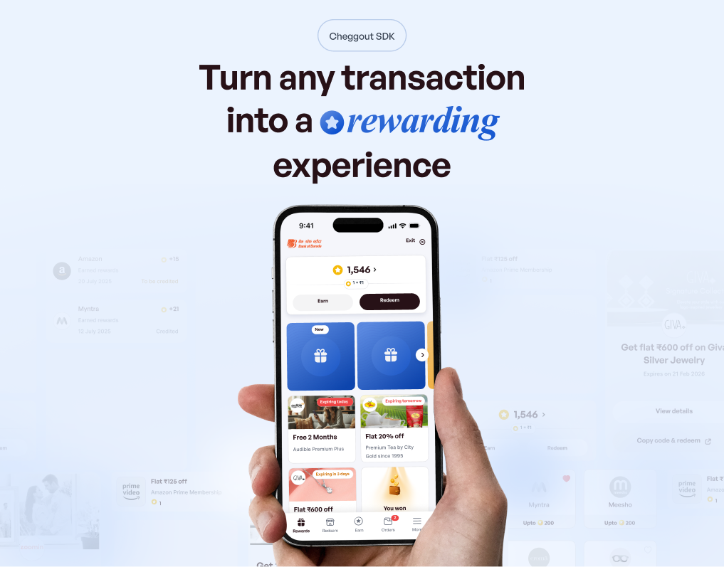 Cheggout SDK rewards and bills phone dashboard