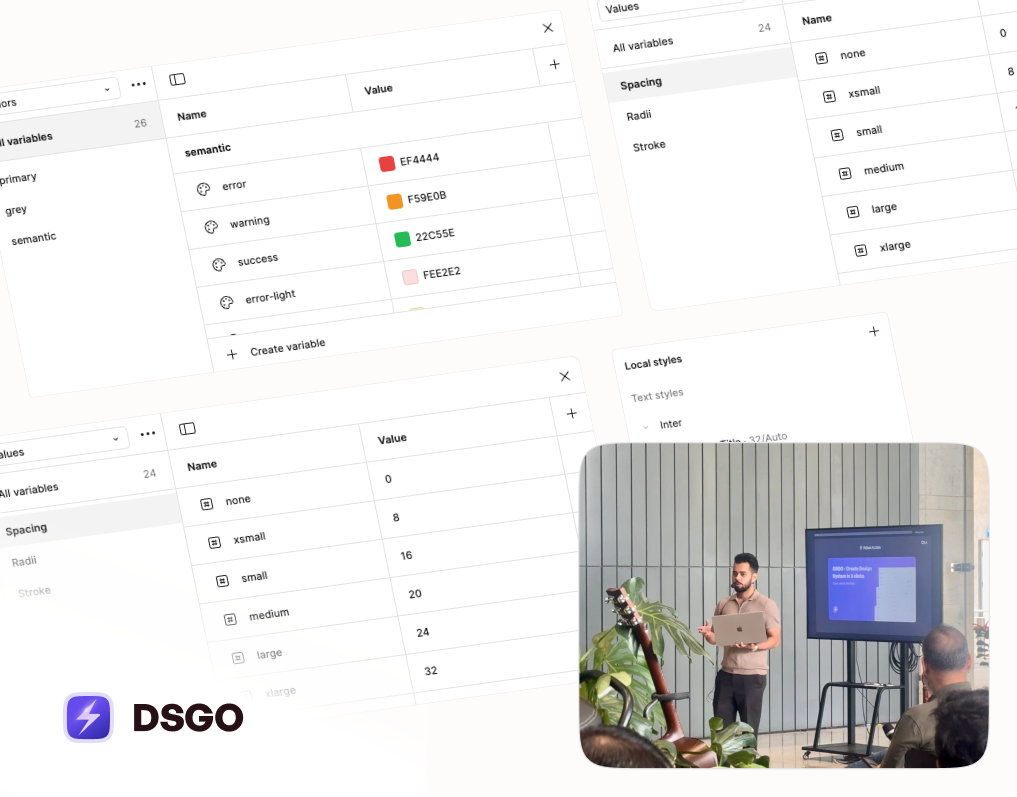 DSGO Figma plugin variables and styles panels